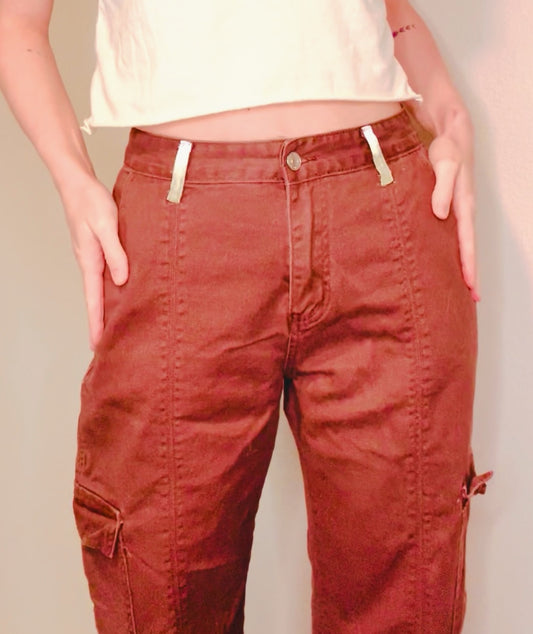 "oakley" upcycled cargo pants - painted thrift-flip pants