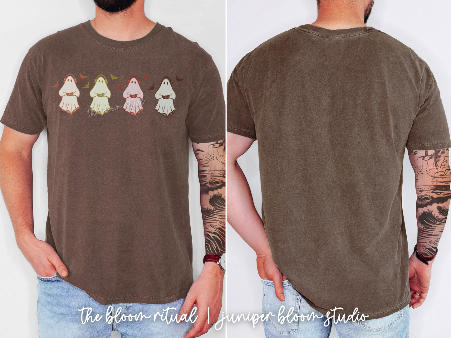 colorful retro gamer ghosts comfort colors shirt | halloween gift for fall autumn gamer ghosts