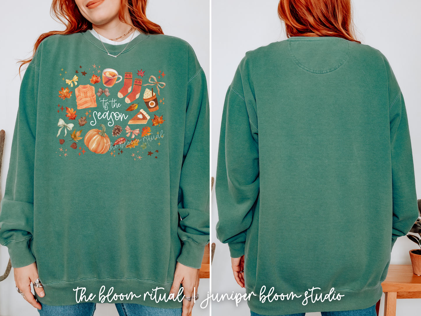 tis the season coquette fall crewneck sweatshirt | halloween gift for fall autumn