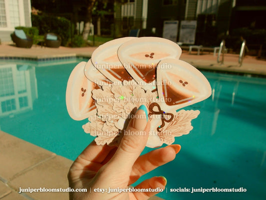 coquette espresso martini sticker | summer drinks and bows holographic sticker