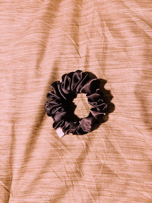petite “espresso” scrunchie | handmade satin hair scrunchie