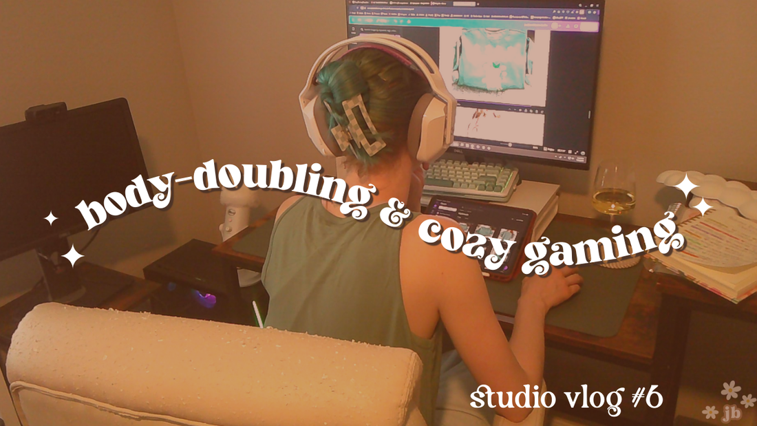 studio vlog #6  |  body-doubling and cozy gaming