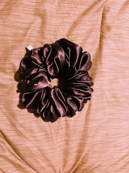 oversized “espresso” scrunchie  |  handmade satin hair scrunchie