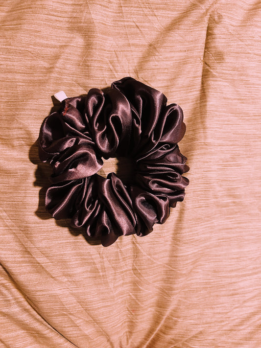 oversized “espresso” scrunchie  |  handmade satin hair scrunchie