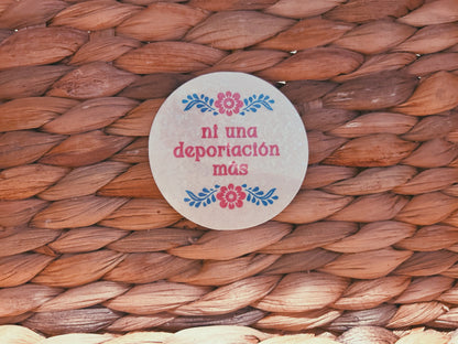 floral "ni una deportacion mas" sticker  |  pretty floral holographic sticker (CHIRLA collection)