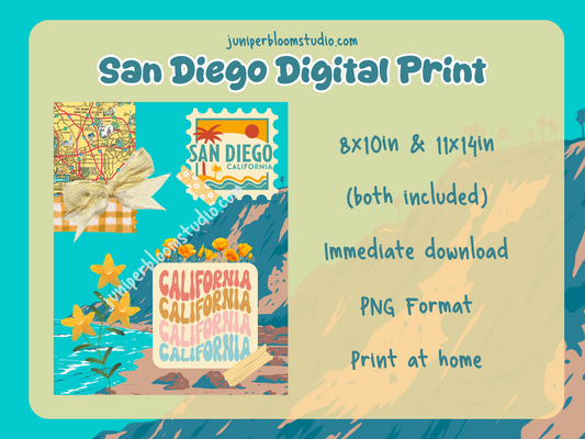 city printable wall art  |  san diego print-at-home digital download