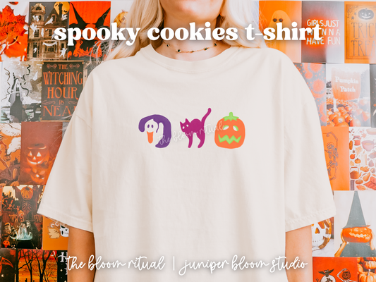 spooky cookies comfort colors shirt  |  halloween gift for fall autumn cookie shirt