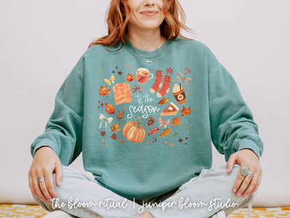 tis the season coquette fall crewneck sweatshirt  |  halloween gift for fall autumn