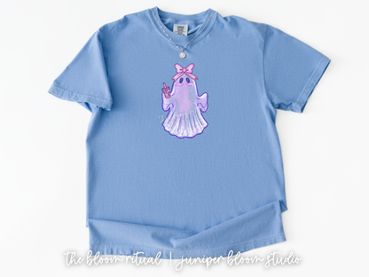 holographic ghost shirt  |  halloween gift for fall autumn coquette iridescent ghost