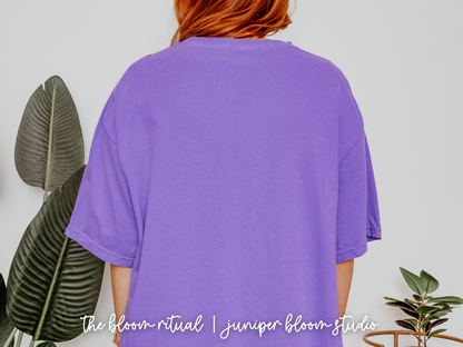 witchy fall vibes pixel art cozy t-shirt  |  cozy gift for gamers