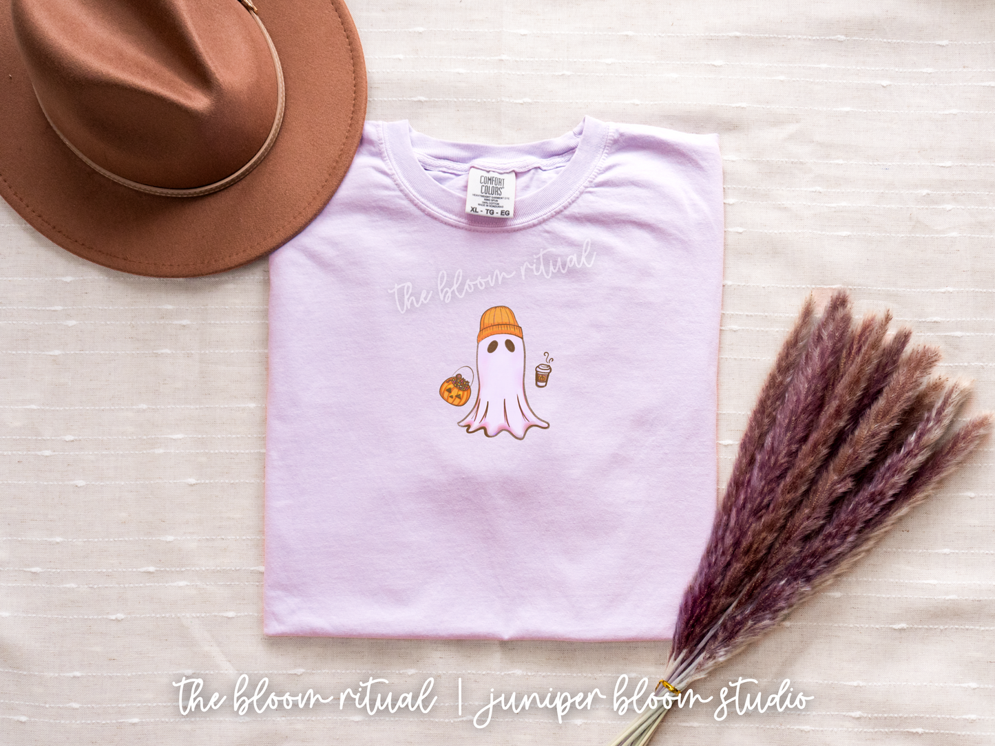 pumpkin latte ghost comfy t-shirt |  halloween gift for fall cute spooky