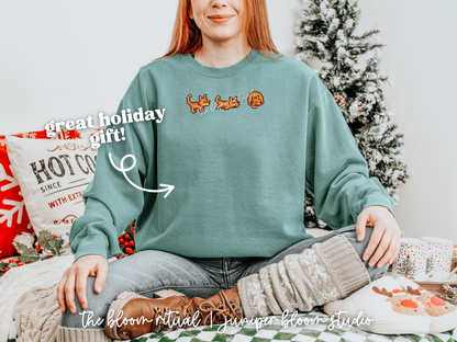 orange pixel cat cozy crewneck sweatshirt  |  cozy gift for gamers