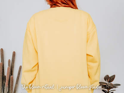 desert vibes & happy times pixel art cozy crewneck sweatshirt  |  cozy gift for gamers