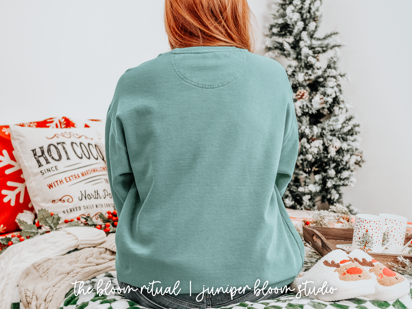 winter holiday vibes pixel art cozy crewneck sweatshirt  |  cozy gift for gamers