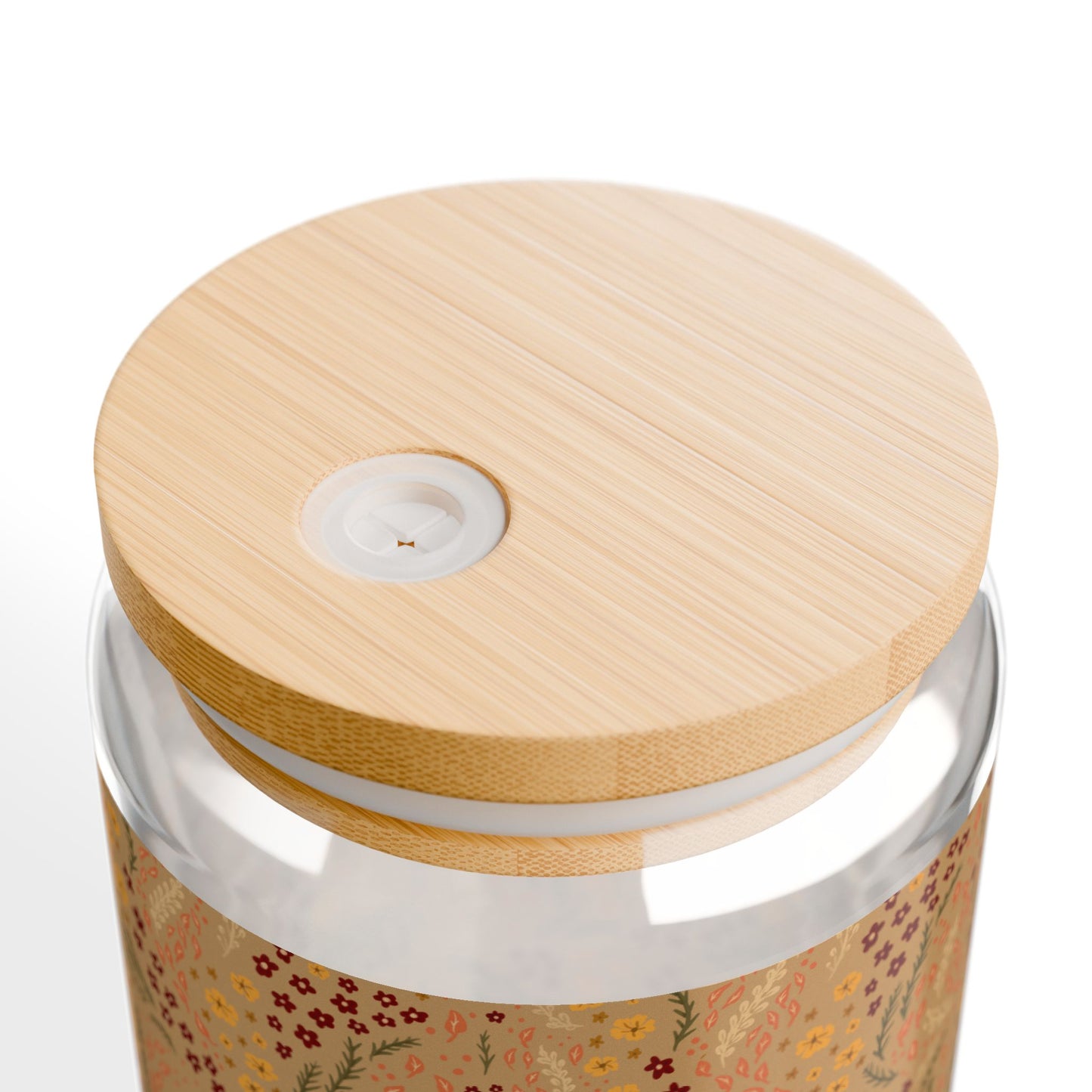 fall florals 16oz glass with straw  |  eco-friendly dishware, custom gifts, home decor