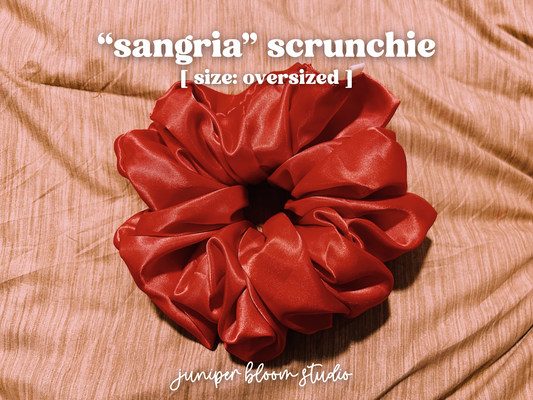 oversized “sangria” scrunchie  |  handmade satin hair scrunchie