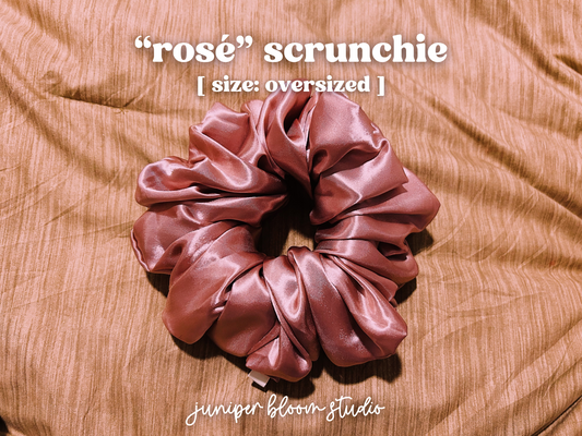 oversized “rosé” scrunchie  |  handmade satin hair scrunchie