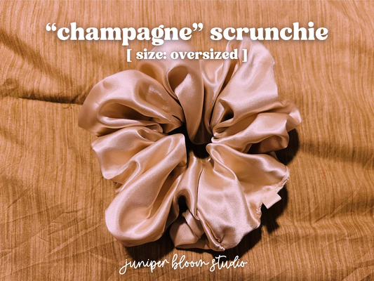 oversized “champagne” scrunchie  |  handmade satin hair scrunchie