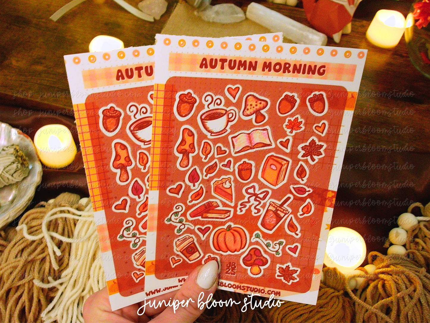 cozy autumn morning sticker sheet  |  warm fall vibes cozy sticker sheet