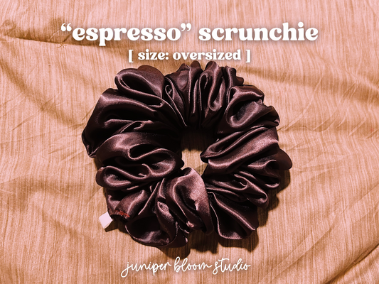 oversized “espresso” scrunchie  |  handmade satin hair scrunchie