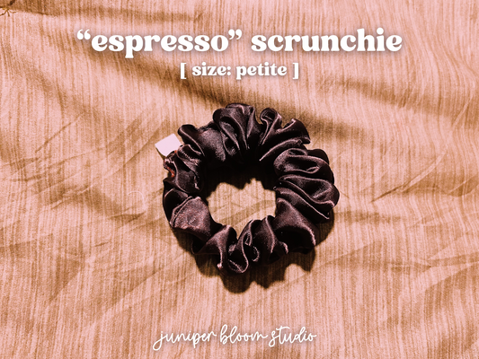 petite “espresso” scrunchie  |  handmade satin hair scrunchie