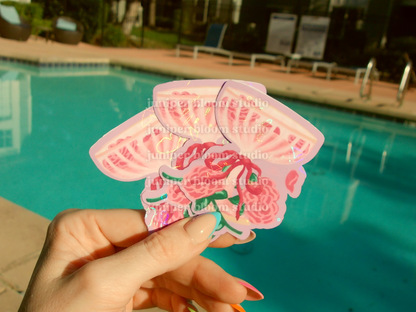 coquette rosé and roses sticker | summer drinks and bows holographic sticker