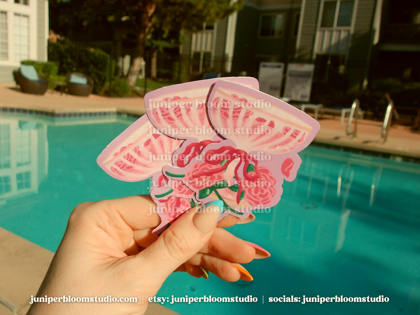 coquette rosé and roses sticker | summer drinks and bows holographic sticker