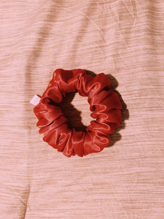 regular “sangria” scrunchie  |  handmade satin hair scrunchie