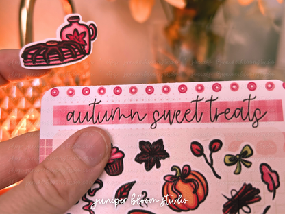 autumn sweet treats sticker sheet  |  fall baking vibes cozy sticker sheet