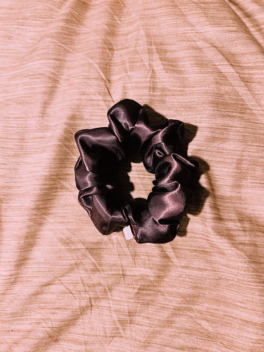 regular “espresso” scrunchie  |  handmade satin hair scrunchie
