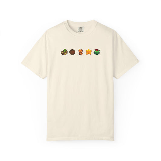 desert vibes & happy times pixel art cozy t-shirt |  cozy gift for gamers
