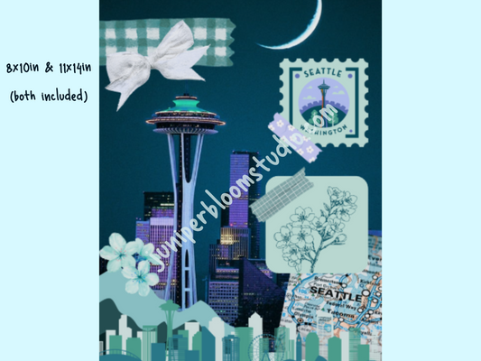 city printable wall art  |  seattle print-at-home digital download