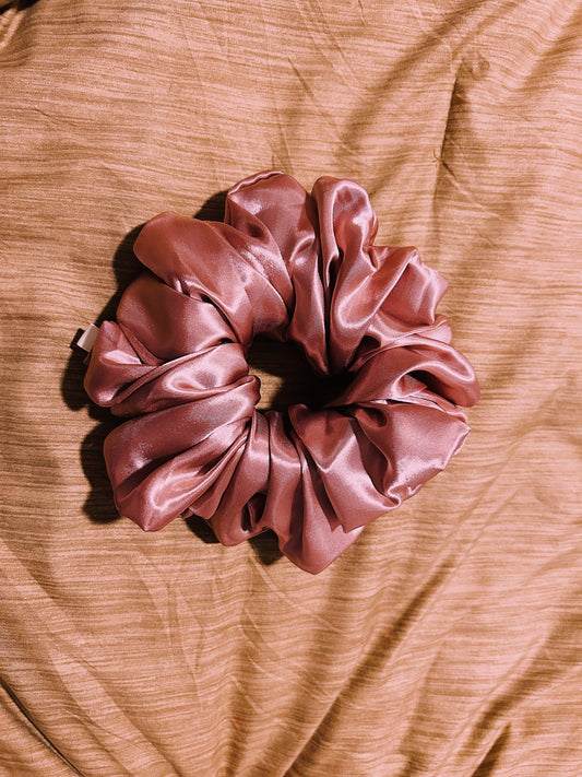 oversized “rosé” scrunchie  |  handmade satin hair scrunchie