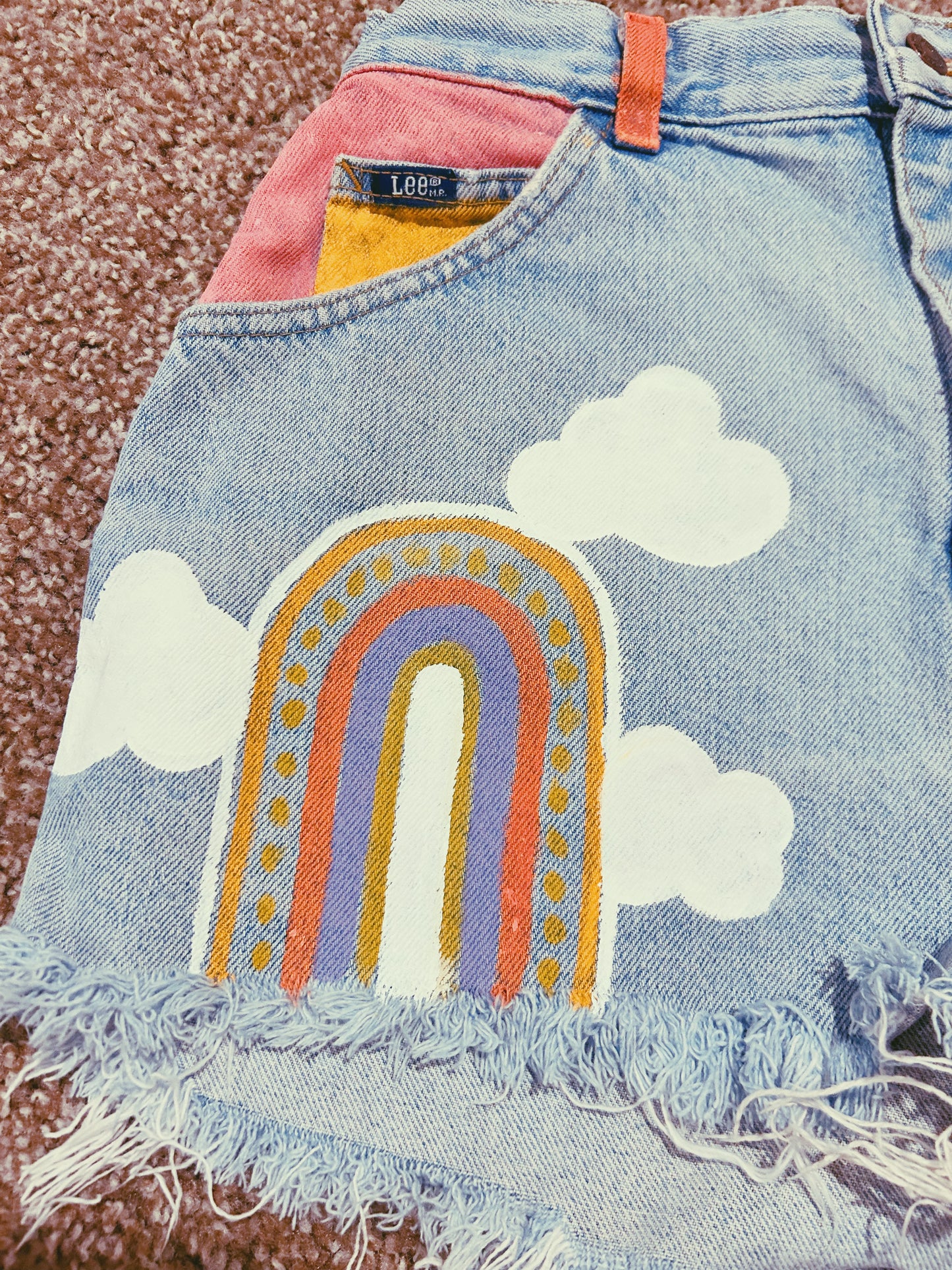 "noelani" upcycled shorts - painted thrift-flip shorts