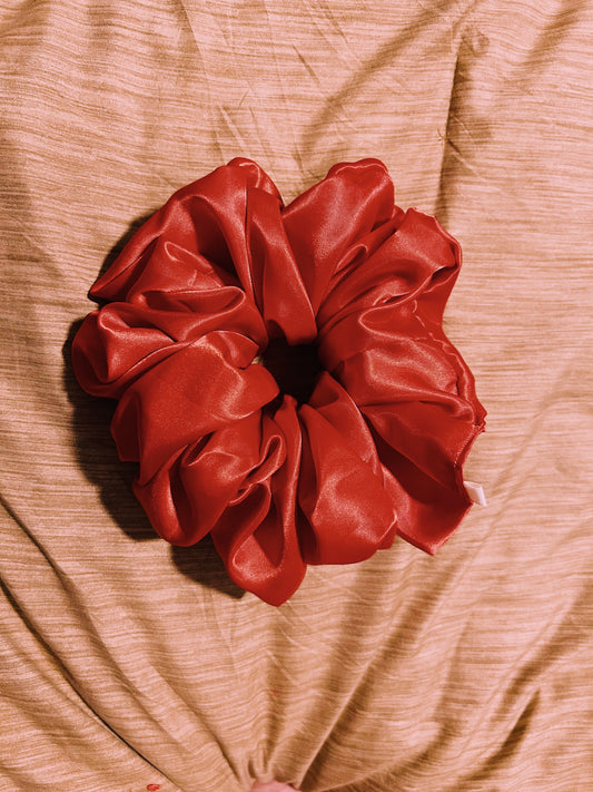 oversized “sangria” scrunchie  |  handmade satin hair scrunchie