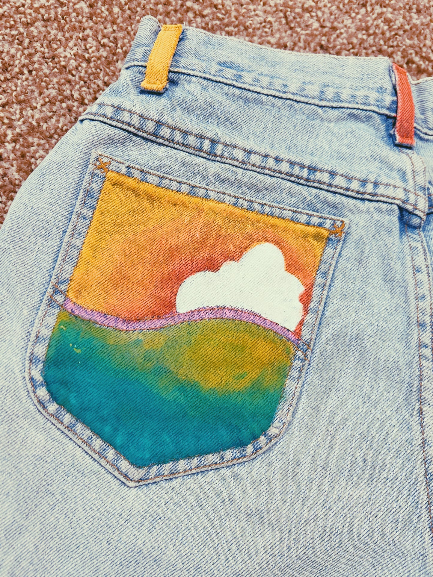 "noelani" upcycled shorts - painted thrift-flip shorts