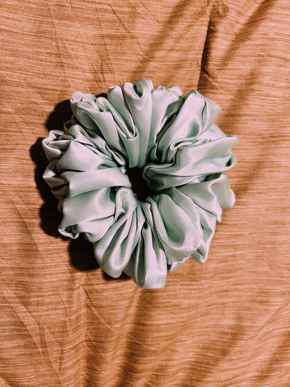 oversized “mojito” scrunchie  |  handmade satin hair scrunchie