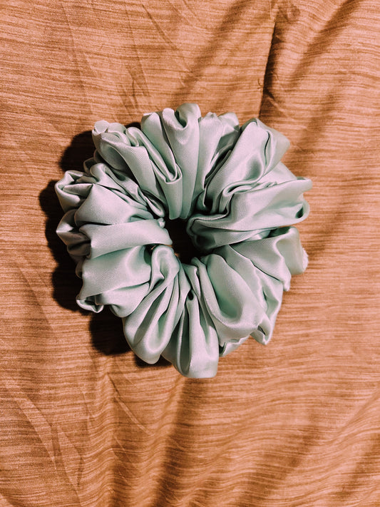 oversized “mojito” scrunchie  |  handmade satin hair scrunchie