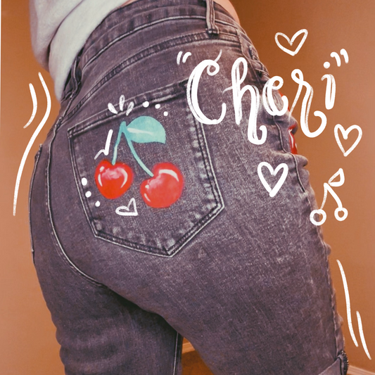 "cheri" upcycled shorts - painted thrift-flip shorts
