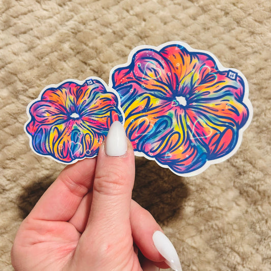 holographic rainbow scrunchie sticker | rainbow lgbtqia+ pride sticker