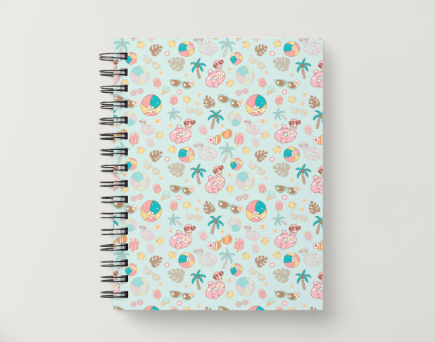 summer vacation digital seamless pattern | flamingo beach print at home downloadable digital pattern