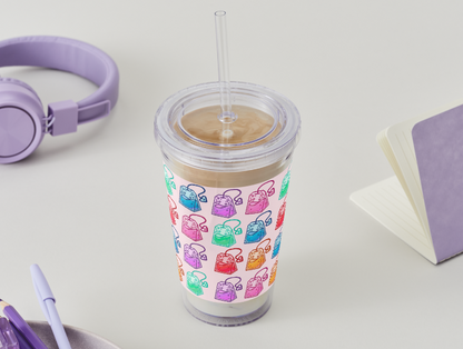 rainbow tea digital seamless pattern | teabags print at home downloadable digital pattern hand-drawn