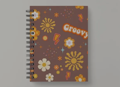 brown groovy digital seamless pattern | retro floral print at home downloadable digital pattern