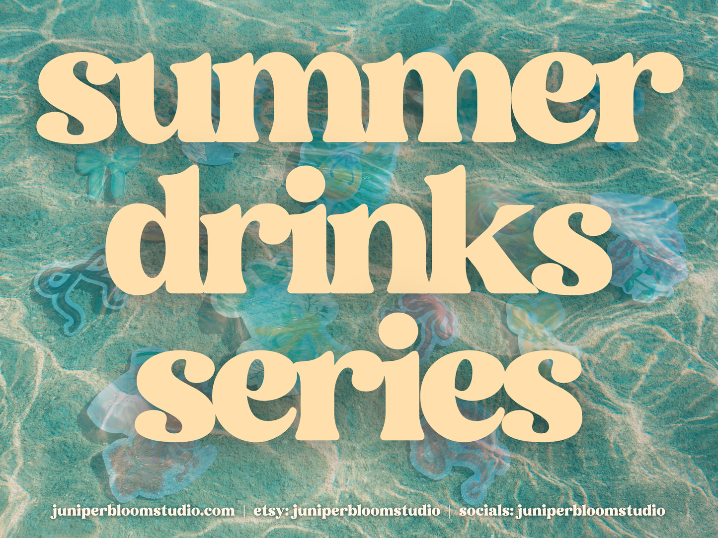 coquette island dream sticker | summer fruit drinks and bows holographic sticker