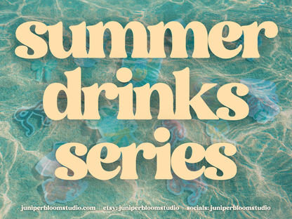 coquette island dream sticker | summer fruit drinks and bows holographic sticker