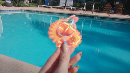 coquette sunflowers and sangria sticker | summer drinks and bows holographic sticker