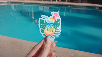 coquette island dream sticker | summer fruit drinks and bows holographic sticker