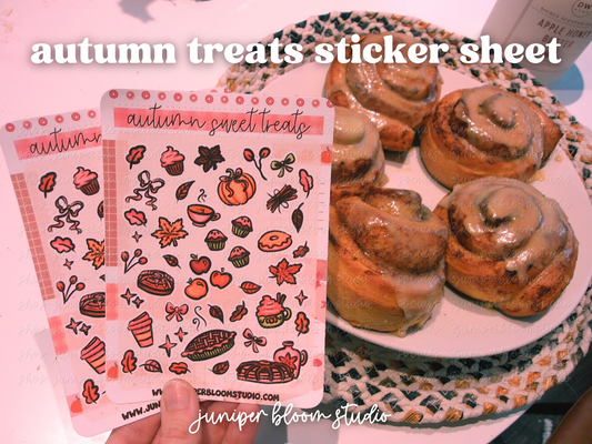 autumn sweet treats sticker sheet  |  fall baking vibes cozy sticker sheet