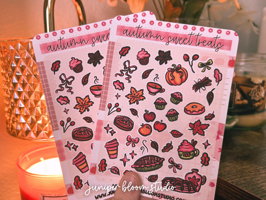 autumn sweet treats sticker sheet  |  fall baking vibes cozy sticker sheet