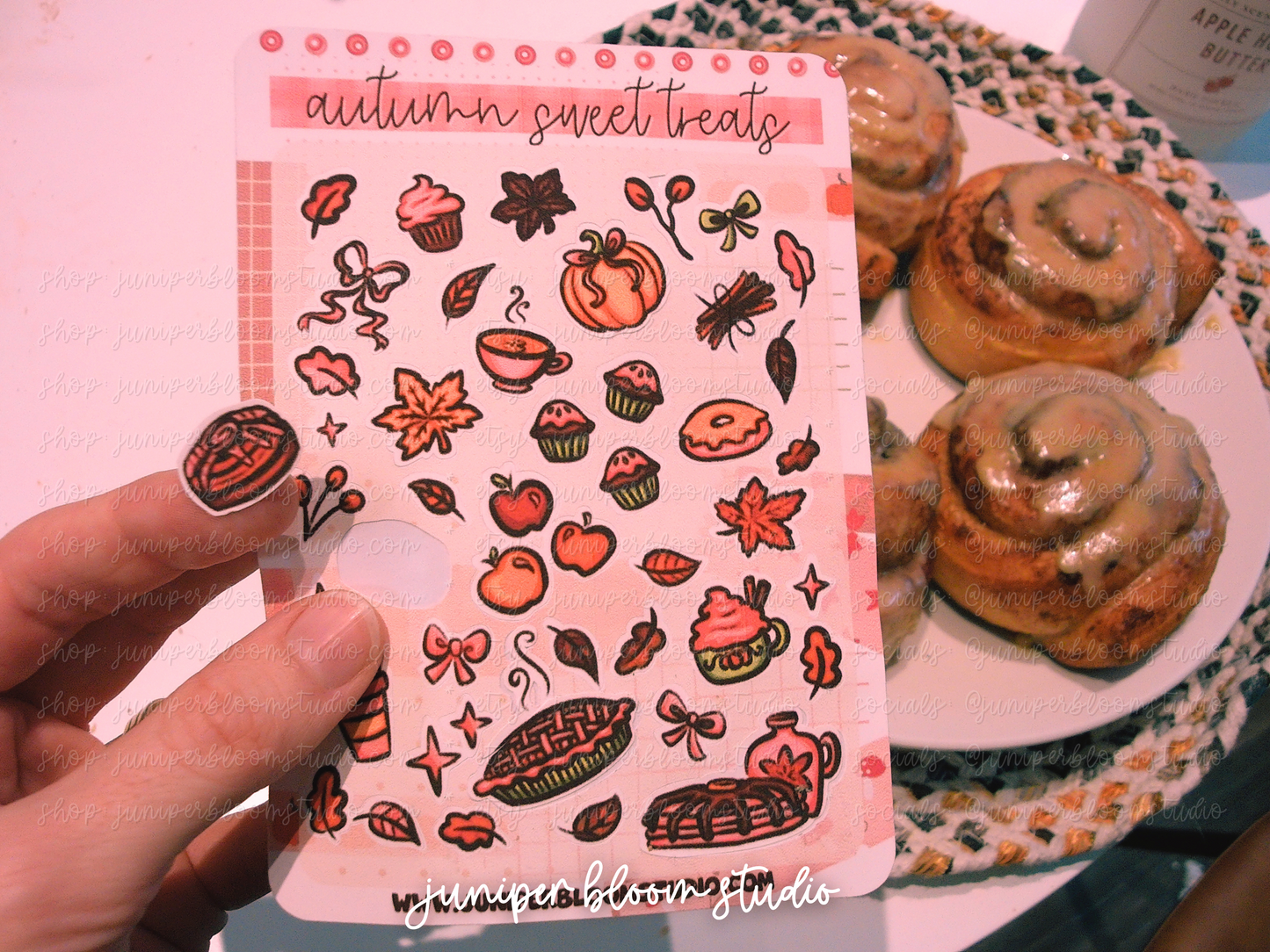 autumn sweet treats sticker sheet  |  fall baking vibes cozy sticker sheet